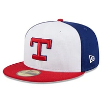 Men's New Era  White Texas Rangers 2024 Batting Practice 59FIFTY Fitted Hat