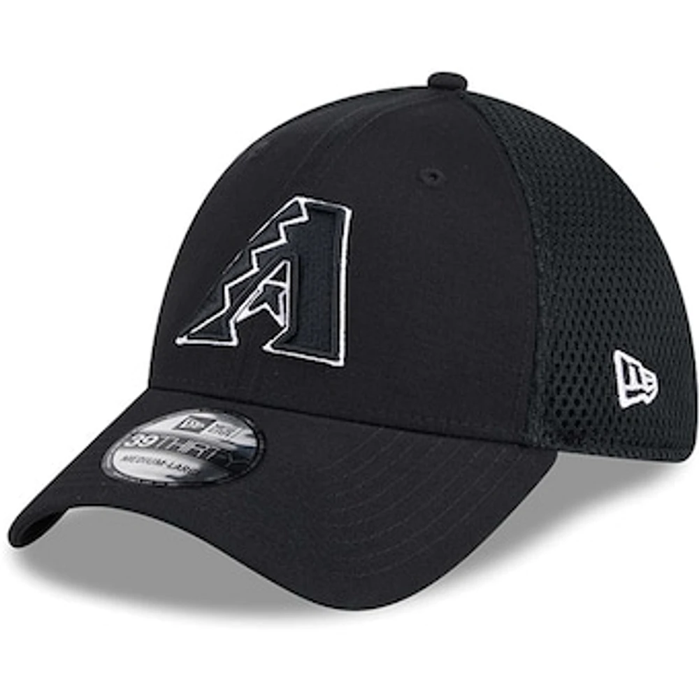 Men's New Era Arizona Diamondbacks Evergreen Black & White Neo 39THIRTY Flex Hat