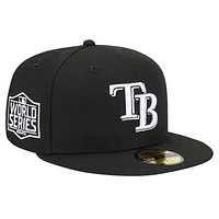 Men's New Era Black Tampa Bay Rays Logo 59FIFTY Fitted Hat