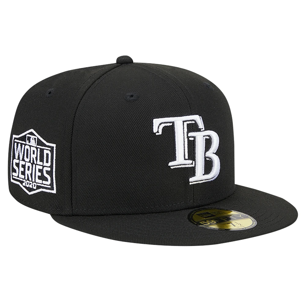 Men's New Era Black Tampa Bay Rays Logo 59FIFTY Fitted Hat