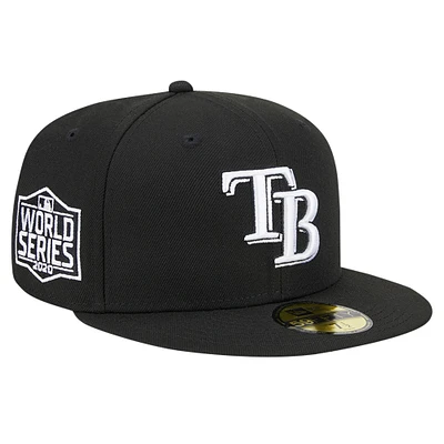 Men's New Era Black Tampa Bay Rays Logo 59FIFTY Fitted Hat