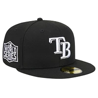 Men's New Era Black Tampa Bay Rays Logo 59FIFTY Fitted Hat