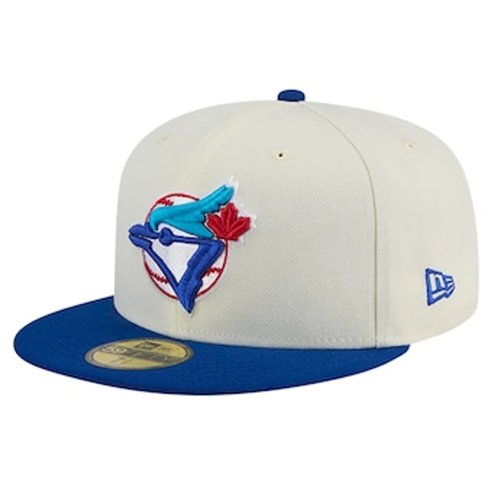 Men's New Era Cream Toronto Blue Jays Cooperstown Collection Chrome 59FIFTY Fitted Hat