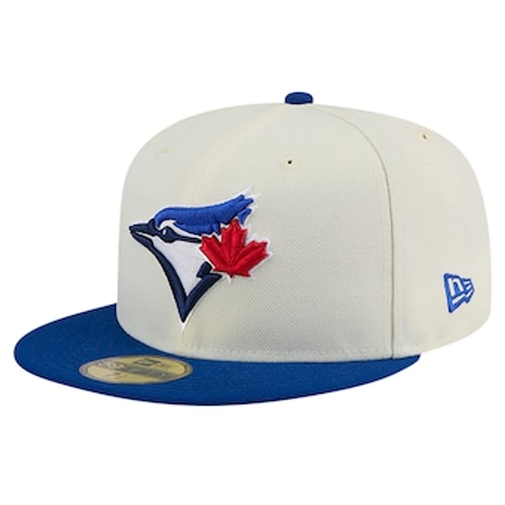 Men's New Era Cream Toronto Blue Jays Evergreen Chrome 59FIFTY Fitted Hat