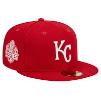 Men's New Era Red Kansas City Royals Logo 59FIFTY Fitted Hat