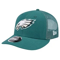 Men's New Era Midnight Green Philadelphia Eagles  Main Trucker Low Profile 9FIFTY Snapback Hat