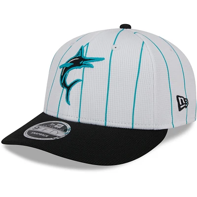 Men's New Era  White Miami Marlins 2024 Batting Practice Low Profile 9FIFTY Snapback Hat