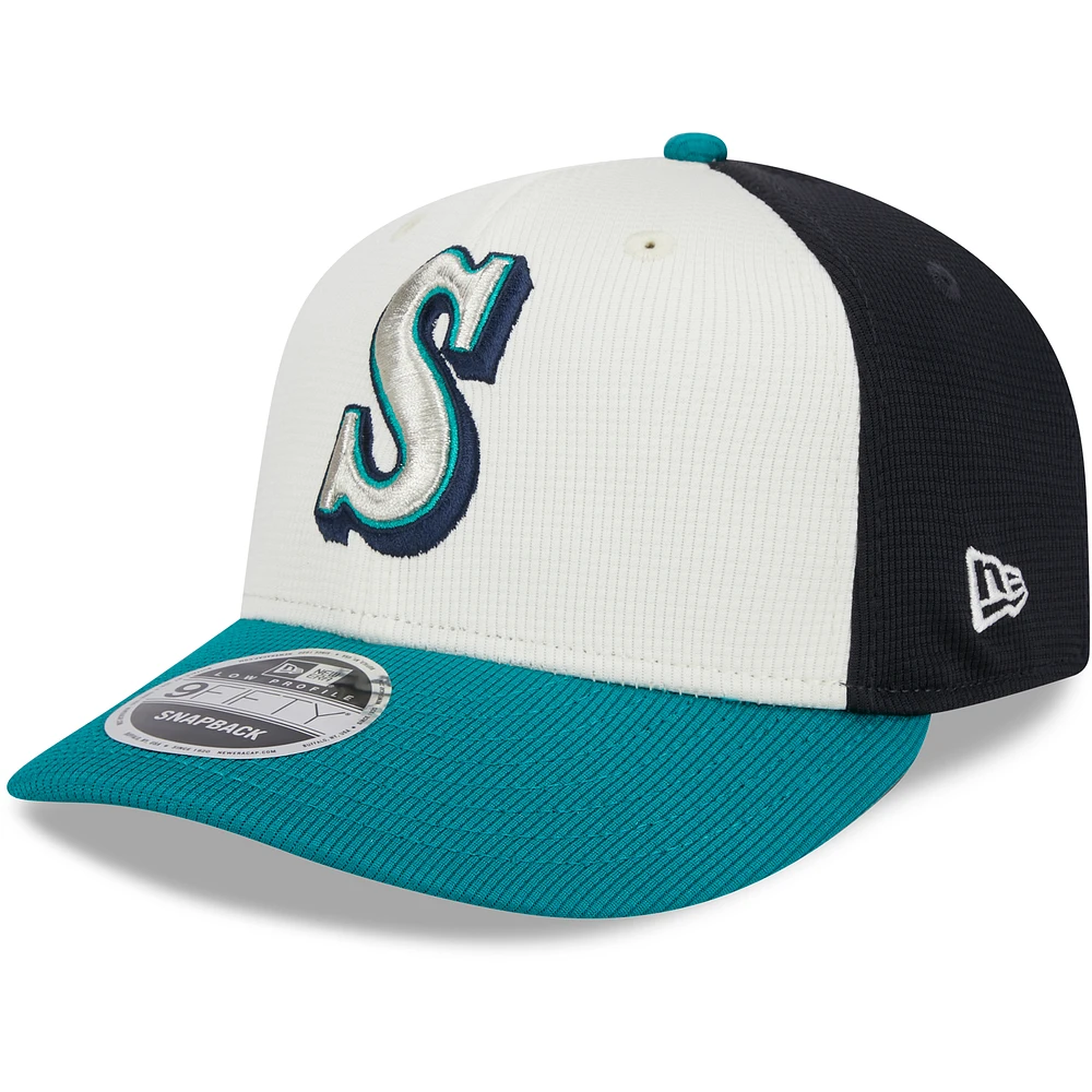 Men's New Era  Cream Seattle Mariners 2024 Batting Practice Low Profile 9FIFTY Snapback Hat