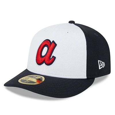 Men's New Era  White Atlanta Braves 2024 Batting Practice Low Profile 59FIFTY Fitted Hat