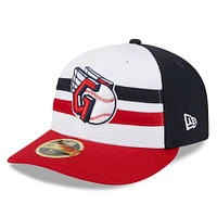 Men's New Era  White Cleveland Guardians 2024 Batting Practice Low Profile 59FIFTY Fitted Hat