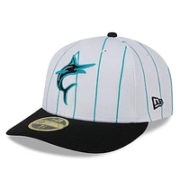 Men's New Era  White Miami Marlins 2024 Batting Practice Low Profile 59FIFTY Fitted Hat