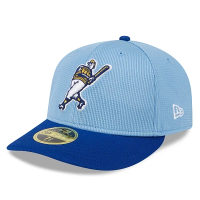 Men's New Era  Light Blue Milwaukee Brewers 2024 Batting Practice Low Profile 59FIFTY Fitted Hat