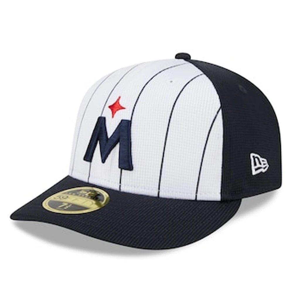 Men's New Era  White Minnesota Twins 2024 Batting Practice Low Profile 59FIFTY Fitted Hat