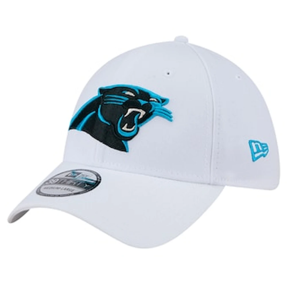 Men's New Era White Carolina Panthers Main 39THIRTY Flex Hat