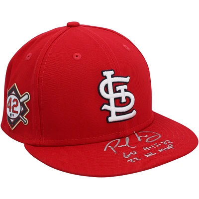 Paul Goldschmidt St. Louis Cardinals Autographed Game-Used Red "Jackie Robinson Day" Cap vs. Milwaukee Brewers on April 15, 2022 with Multiple Inscriptions