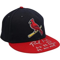 Paul Goldschmidt St. Louis Cardinals Autographed Game-Used Navy and Red Cap from the 2022 MLB Season with Multiple Inscriptions
