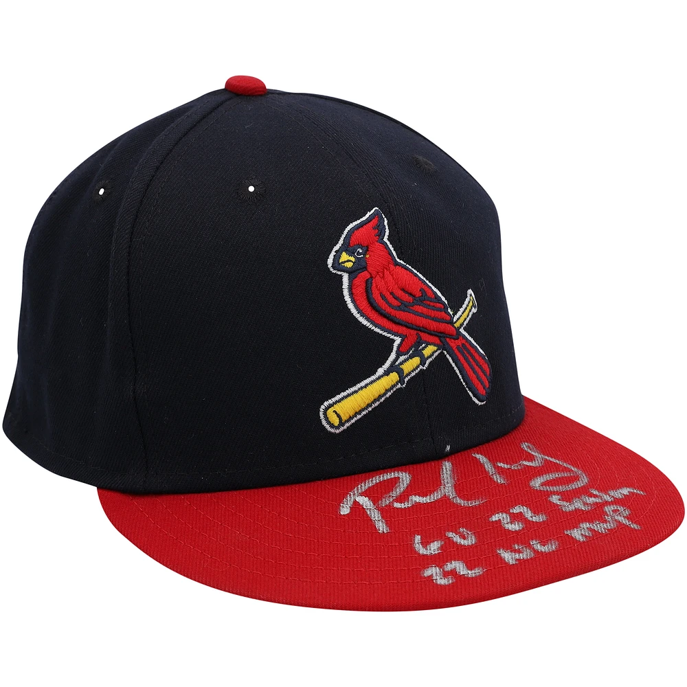 Paul Goldschmidt St. Louis Cardinals Autographed Game-Used Navy and Red Cap from the 2022 MLB Season with Multiple Inscriptions