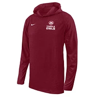 Men's Nike Cherry Temple Owls Performance Long Sleeve Hoodie T-Shirt