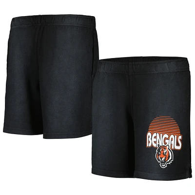 Youth Black Cincinnati Bengals Beach Bum Sun-Bleached French Terry Shorts