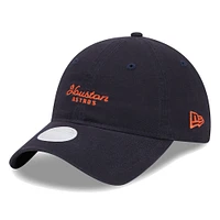 Women's New Era Navy Houston Astros Script 9TWENTY Adjustable Hat