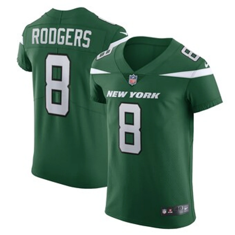 Men's Nike Aaron Rodgers Gotham Green New York Jets Alternate Vapor F.U.S.E. Elite Jersey