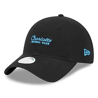 Women's New Era Black Charlotte FC Throwback 9TWENTY Adjustable Hat