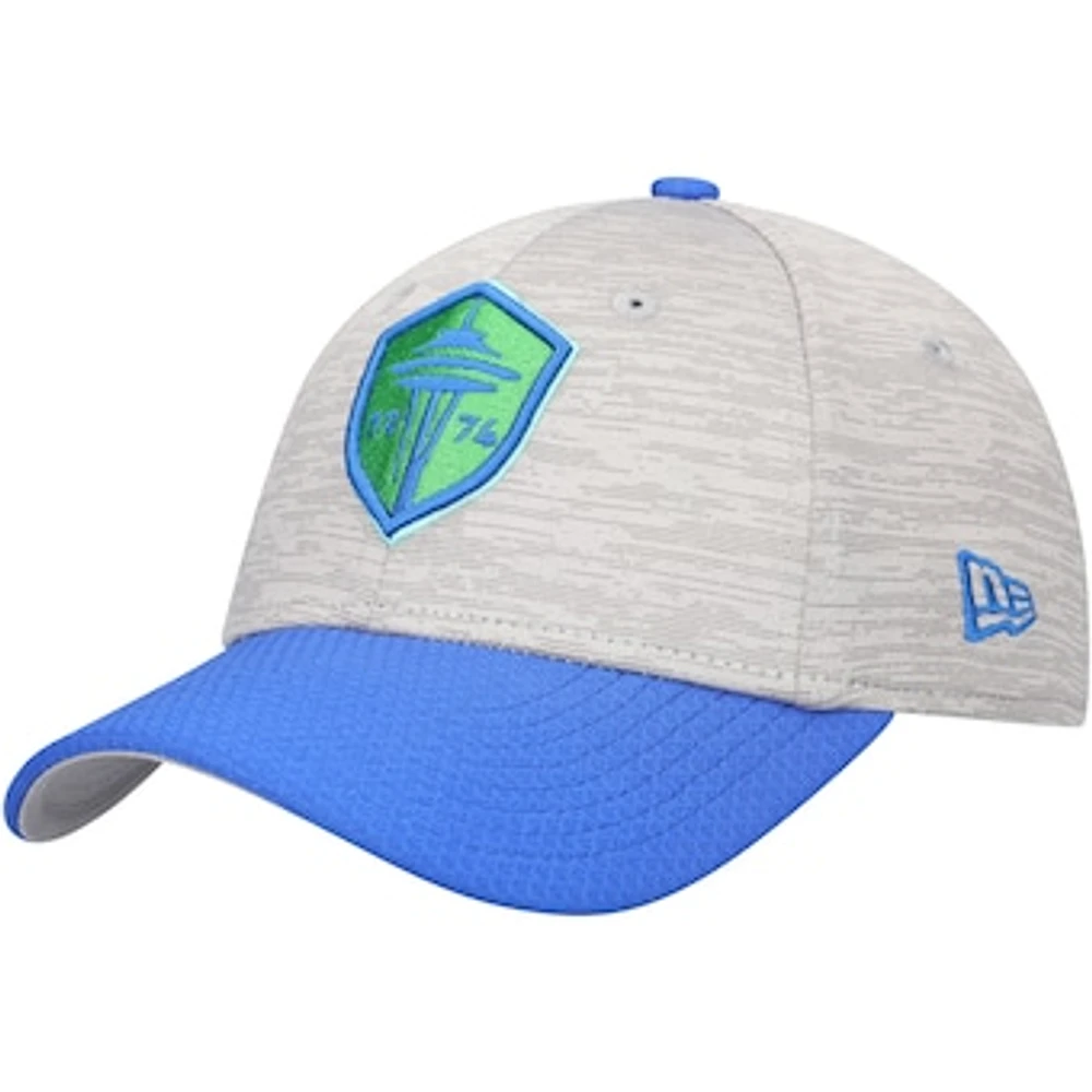 Youth New Era Gray/Blue Seattle Sounders FC Active 9FORTY Adjustable Hat