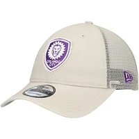 Men's New Era Tan Orlando City SC Game Day 9TWENTY Adjustable Trucker Hat