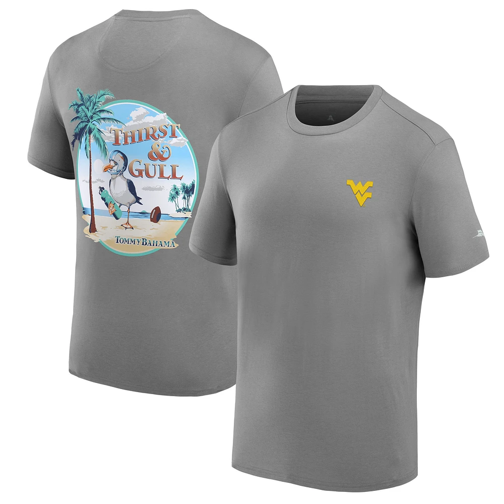 Men's Tommy Bahama Gray West Virginia Mountaineers Thirst & Gull T-Shirt