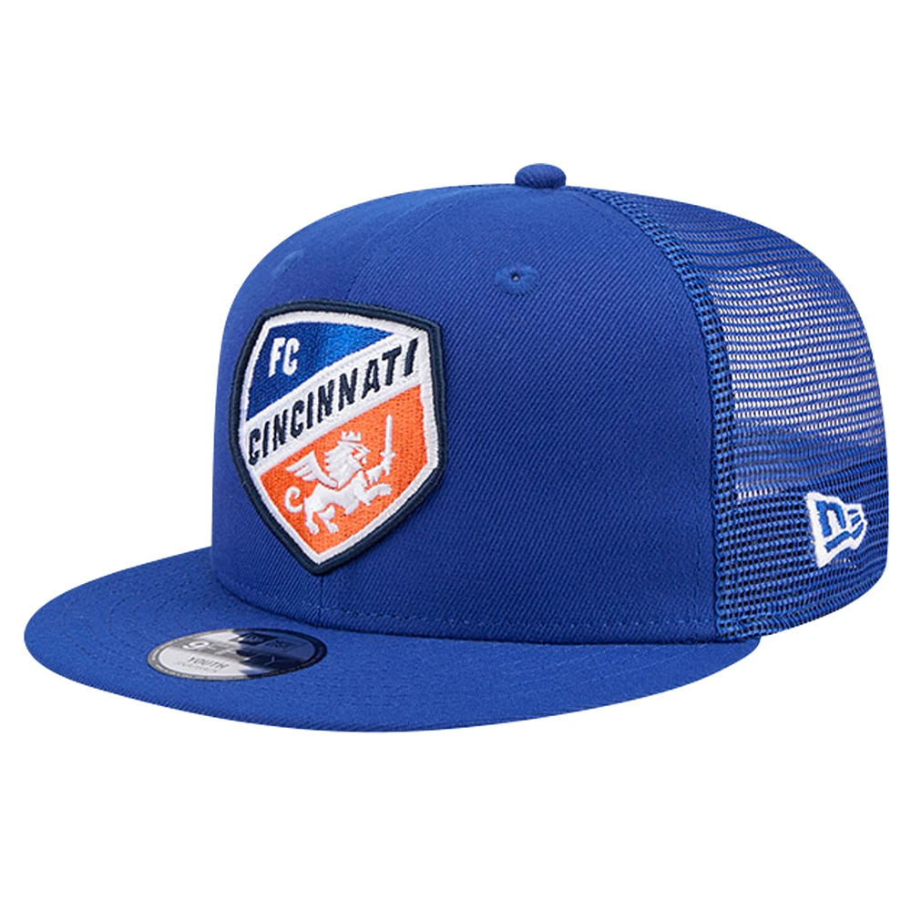 Youth New Era Blue FC Cincinnati Evergreen Trucker 9FIFTY Snapback Hat