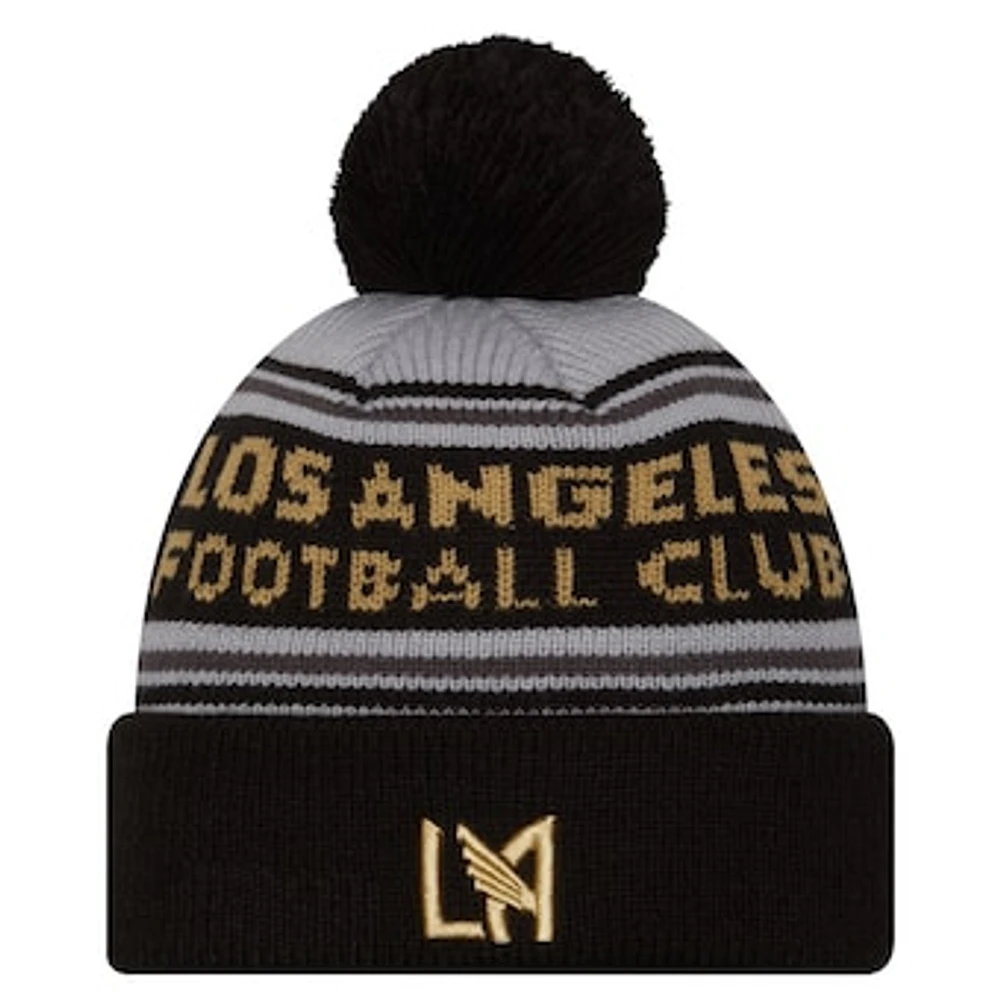 Men's New Era Black LAFC Evergreen Cuffed Knit Hat with Pom