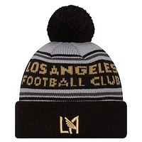 Men's New Era Black LAFC Evergreen Cuffed Knit Hat with Pom