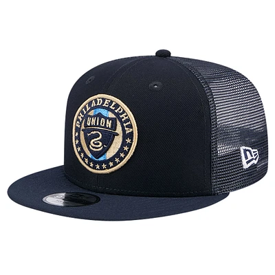 Youth New Era Navy Philadelphia Union Evergreen Trucker 9FIFTY Snapback Hat