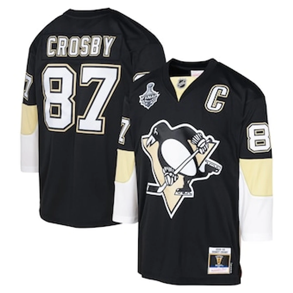 Youth Mitchell & Ness Sidney Crosby Black Pittsburgh Penguins 2008 Blue Line Player Jersey