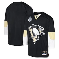 Youth Mitchell & Ness Black Pittsburgh Penguins 2008 Blue Line Blank Jersey