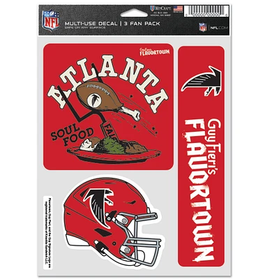 WinCraft Atlanta Falcons NFL x Guy Fieri’s Flavortown 5.5'' x 7.75'' Three-Pack Fan Decal Set