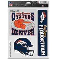 WinCraft Denver Broncos NFL x Guy Fieri’s Flavortown 5.5'' x 7.75'' Three-Pack Fan Decal Set