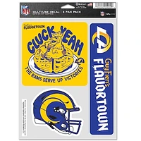 WinCraft Los Angeles Rams NFL x Guy Fieri’s Flavortown 5.5'' x 7.75'' Three-Pack Fan Decal Set