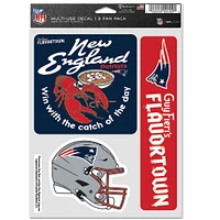 WinCraft New England Patriots NFL x Guy Fieri’s Flavortown 5.5'' x 7.75'' Three-Pack Fan Decal Set