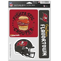 WinCraft Tampa Bay Buccaneers NFL x Guy Fieri’s Flavortown 5.5'' x 7.75'' Three-Pack Fan Decal Set