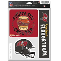 WinCraft Tampa Bay Buccaneers NFL x Guy Fieri’s Flavortown 5.5'' x 7.75'' Three-Pack Fan Decal Set