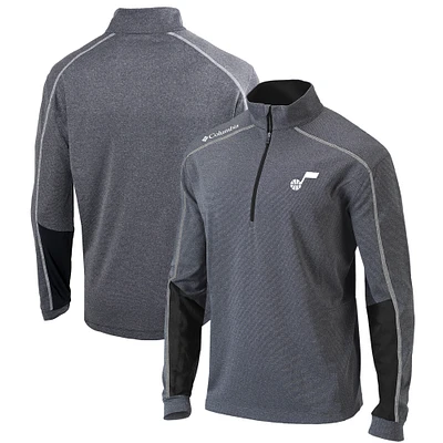 Men's Columbia  Black Utah Jazz Omni-Wick Shotgun 2.0 Quarter-Zip Pullover Top
