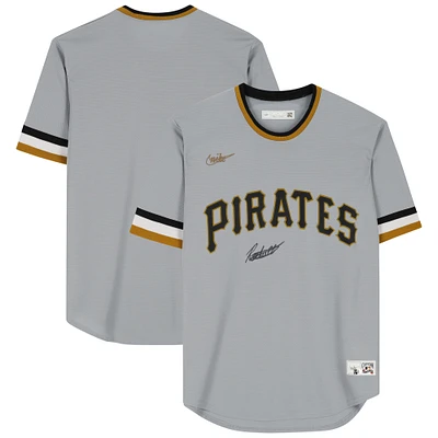 Endy Rodriguez Pittsburgh Pirates Autographed Gray Nike Replica Jersey - Signed on Front