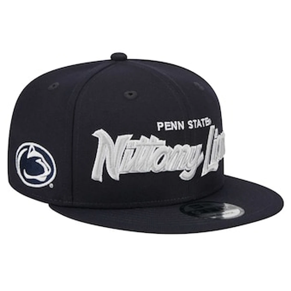 Men's New Era Navy Penn State Nittany Lions Team Script 9FIFTY Snapback Hat