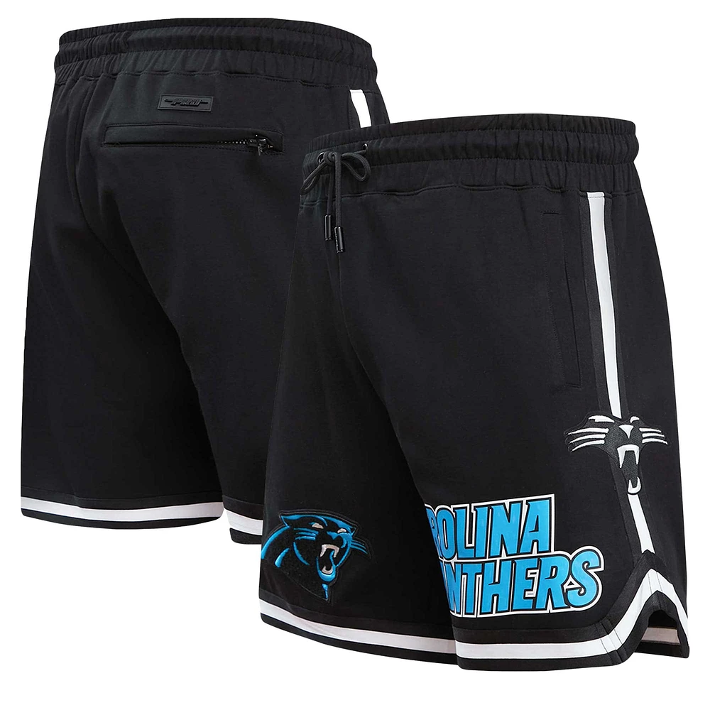 Men's Pro Standard Black Carolina Panthers Classic Chenille Shorts