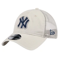 Men's New Era Stone New York Yankees Game Day Trucker 9TWENTY Snapback Hat