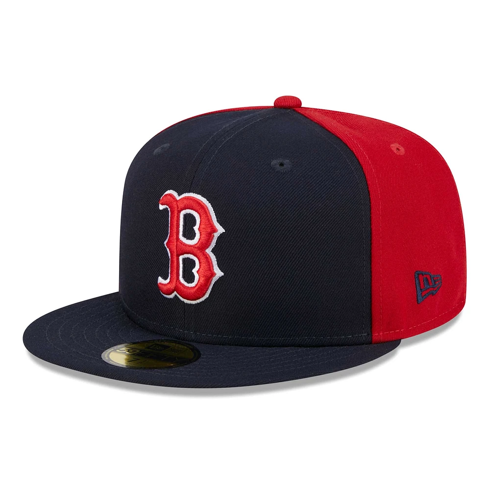 Men's New Era Navy Boston Red Sox Gameday Sideswipe 59FIFTY Fitted Hat