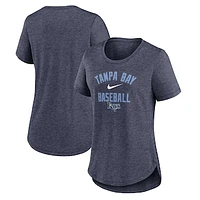 Women's Nike Heather Navy Tampa Bay Rays Local Phrase Scoop Neck Tri-Blend T-Shirt