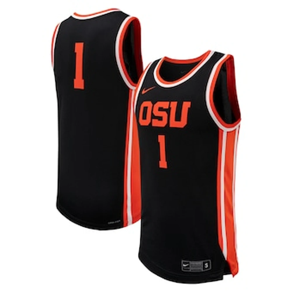 Men's Nike #1 Black Oregon State Beavers Replica Basketball Jersey