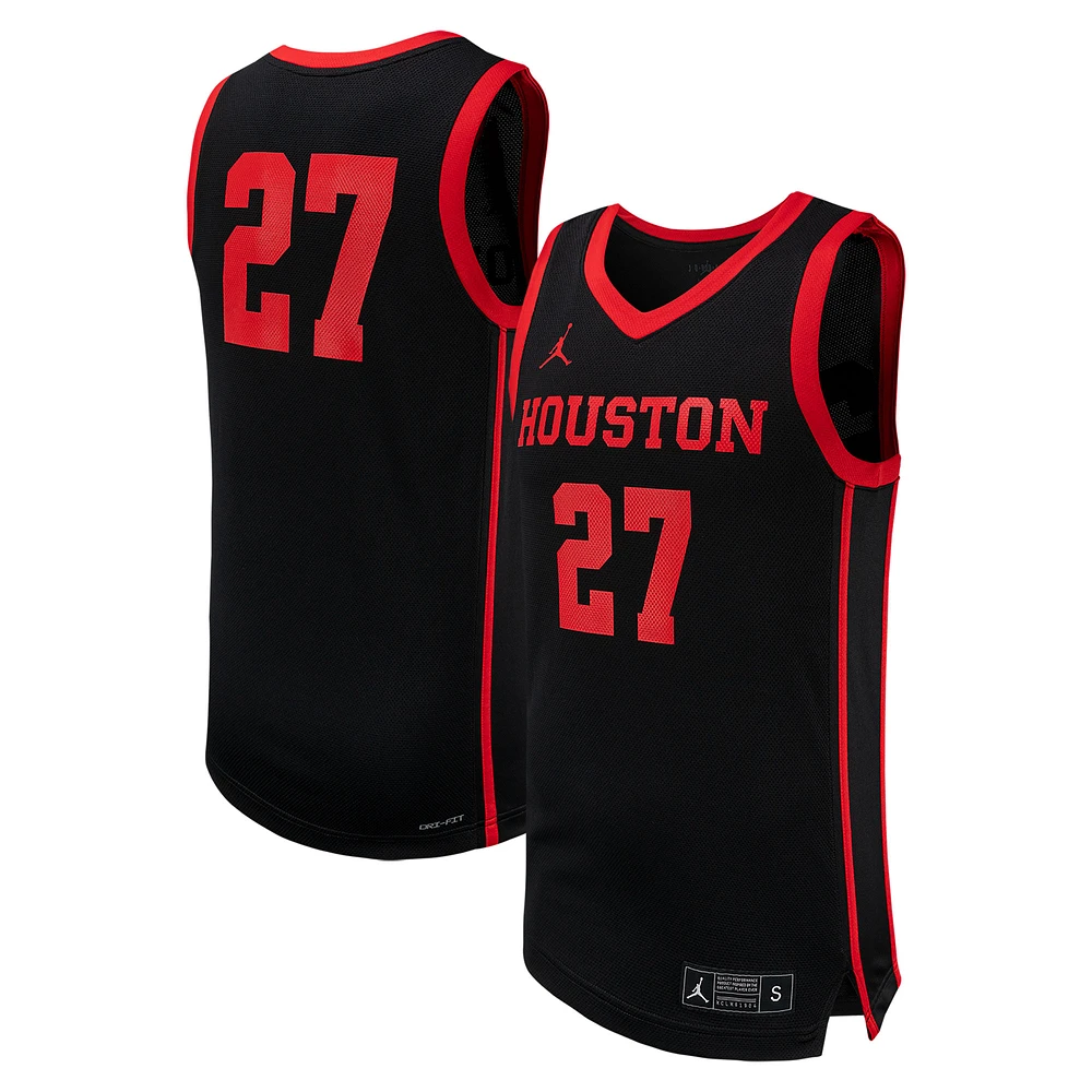 Men's Jordan Brand #27 Black Houston Cougars Replica Basketball Jersey